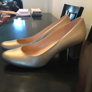 Cole Haan gold metallic heels